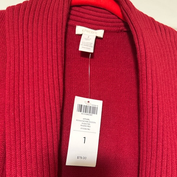 Chicos Cardigan Red Size 1 New with tags - Picture 2 of 3